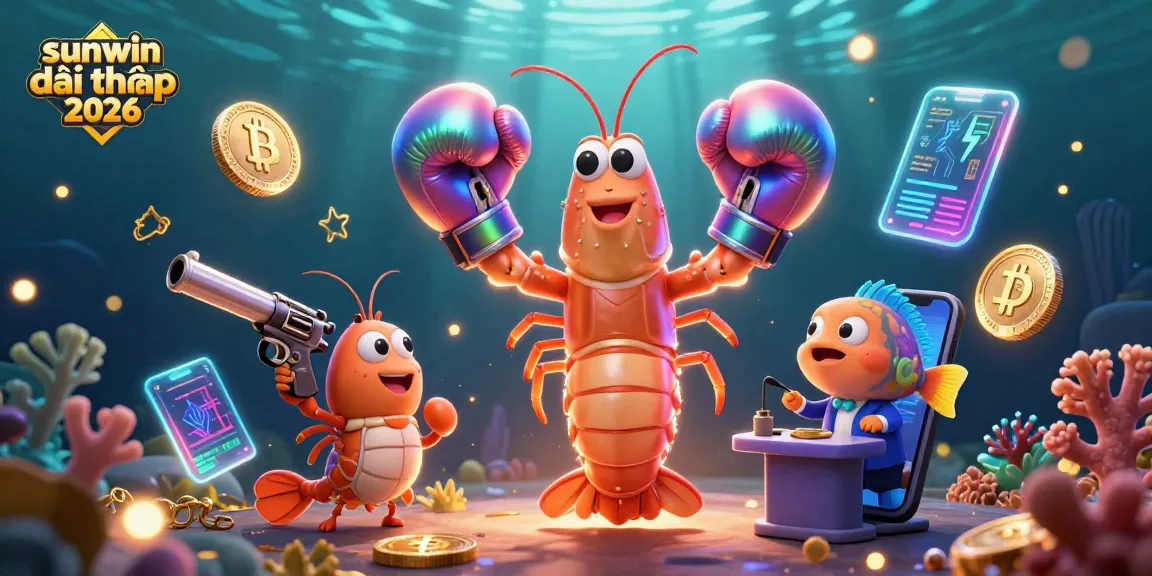Engage with the vibrant world of sunwin đổi thưởng 2026, featuring dynamic shrimp characters in a lively casino scene.