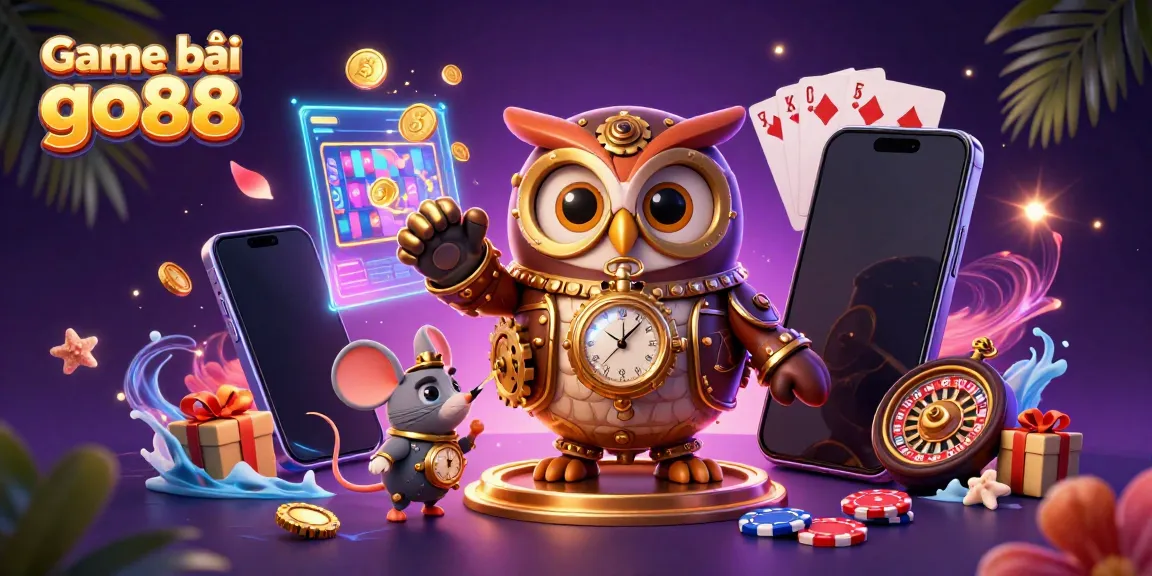 Engage with Game bài go88 through vibrant illustrations of captivating slot games and casino charm.