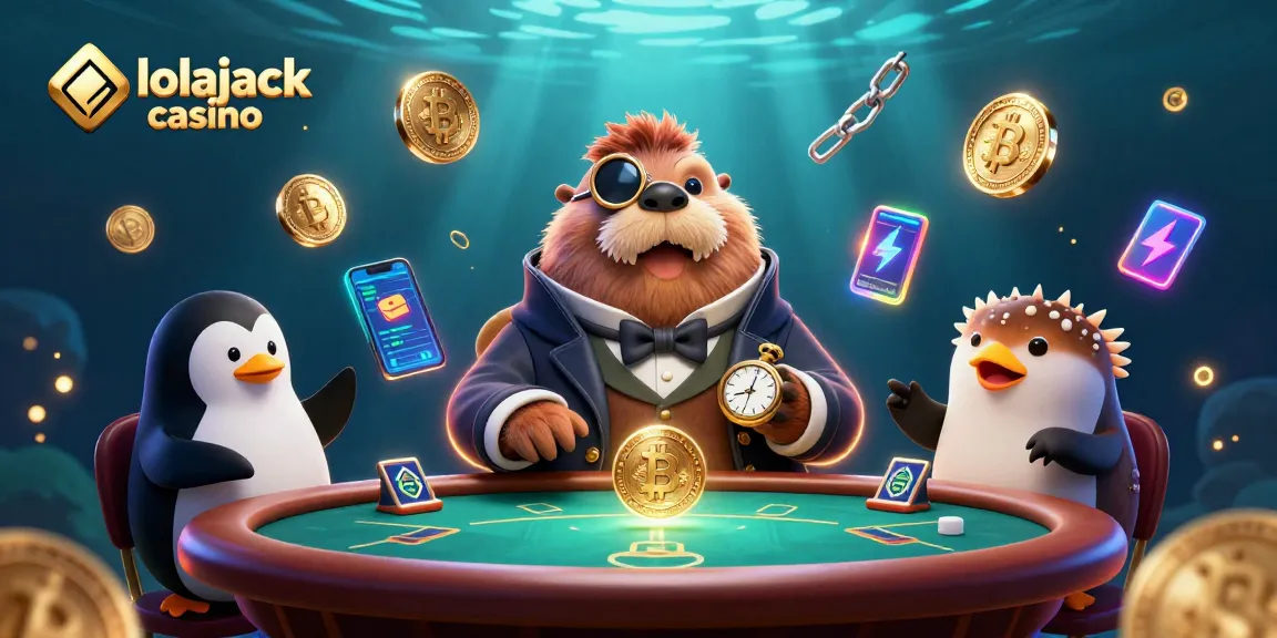 Experience thrilling gameplay at lolajack casino with a lively underwater poker scene featuring unique characters.