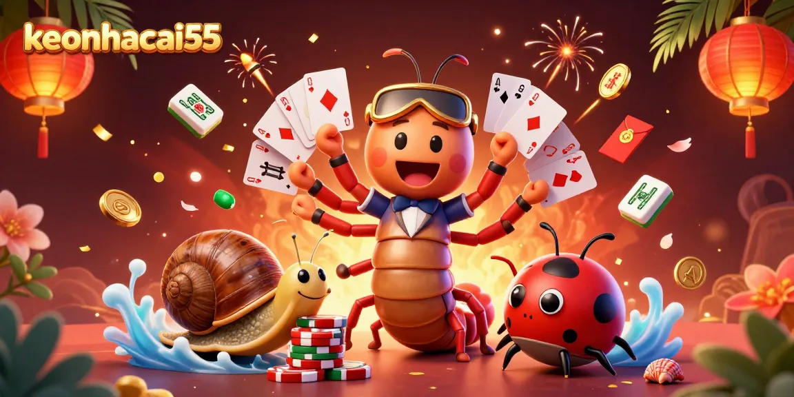 Engage in thrilling action at keonhacai55 with energetic casino elements and vibrant 3D characters!